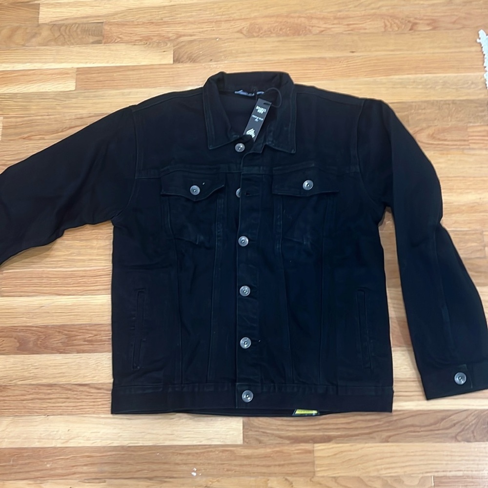 Black Structured Button-Up Lightweight Jacket